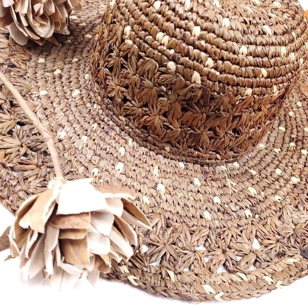 New Women's Peter Grimm Dark Brown Wide Brim Hat OSFM One Size Fits Most - Picture 2 of 15